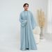 Voya Lightweight Nida Fabric 2-Piece Abaya Set - Flowy Pink Open Robe & Slim Inner Dress - Breathable Modest Wear With Lace Trim For Daily, Prayer & Eid_ecoleips.com