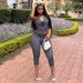 Women's Polka Dot Print Two Piece Set European American Style Sports Streetwear Halter Top Skinny Leggings_ecoleips.com