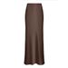 Women's Clothing Spring Satin Satin Long High Waist Hip Wrapped Floor Length Fishtail Skirt_ecoleips.com