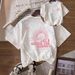 Women's Casual Round Neck Short Sleeve T-Shirt Multi-Color American Style Simple Fashionable Sports Top Solid Printed Loose Fit_ecoleips.com