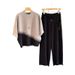 Cross Border 2026 New Summer Ice Silk Knitted Set For Women, Loose Fit, Wide Leg Pants, Two Piece Set_ecoleips.com