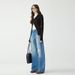 Women's Clothing High End Women's Loose Ripped Jeans Textured Pure Cotton Floor Length Straight Wide Leg Pants For Spring Autumn_ecoleips.com