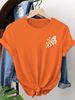 Vibrant Orange With White Butterfly Print T-shirt Girl Cartoon Unisex Tops Short Sleeve Streetwear Women Crew Neck Tees Female_ecoleips.com