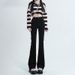 Women's Flared Jeans For Autumn And Winter 2026, New High-waisted Retro Slim-fit Elongated Floor-length Pants_ecoleips.com