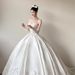 Vintage Lace Wedding Dress – Slimming A-Line Satin Gown With Long Sleeves & Train, Princess Sleeves & Corset Back (XS-XXL)_ecoleips.com