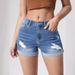 Women's Clothing Trendy Hole Curling High Elastic High Waist Denim Shorts Women's Hot Pants_ecoleips.com