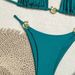 Women's Clothing Bikini Metal Ring Thin Flash High Sexy Split Bikini Solid Color Swimsuit_ecoleips.com
