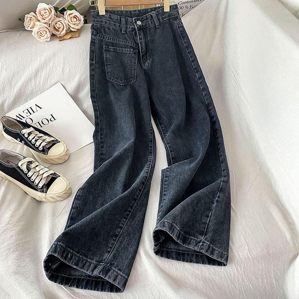 Women's Clothing Slim Straight High Waist Jeans For Women Niche Design Loose And Thin Hong Kong Style Spring And Autumn_ecoleips.com