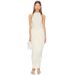 Blifanbo Pleated Elegant O Neck Maxi Dress For Women Off-shoulder Fashion Slim Fit Sleeveless Patchwork Sexy Club Party Dress_ecoleips.com