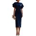 Women's Ruffled Sleeve Slim Fit Bodycon Dress mid Length Pencil Skirt European American Style for Commuting And Banquets_ecoleips.com