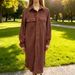 Fall/Winter 2026 Solid Color Corduroy Long Sleeve Lapel Shirt Loose Long Skirt Women_ecoleips.com