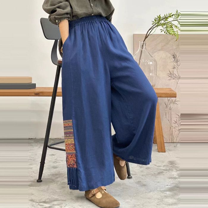 Women's Clothing Designer Brand Cut Label Niche Dad Pants For Women Retro Artistic Summer Cropped Pants Suitable_ecoleips.com