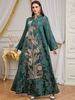 Women's Clothing Elegant Long Sleeve Sequin Embroidery Patchwork Arabian Dress Middle Eastern Style High Quality Evening Gown Modest Abaya Dress_ecoleips.com