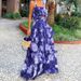 2026 New European American Women's Beach Vacation Style Printed Two-Piece Set: Camisole Top And Tiered Long Skirt Outfit_ecoleips.com