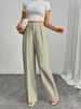 K High Waisted Suit Pants New Women's Casual Loose Straight Leg Business Commuting Wide Leg Pants For Women_ecoleips.com