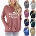 Hot Sale Women's Pocket Sweater Letter Print Loose Crew Neck Long Sleeves_ecoleips.com