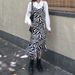 Two-Piece Set/Single Piece Spring And Autumn Irregular Slit Mermaid Zebra Print Camisole Dress For Women With Shirt_ecoleips.com
