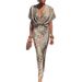 2026 Cross-Border Foreign Trade European And American Women's Clothing Spring New Fashion Knot Print Sexy V-Neck_ecoleips.com