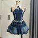 Pure Desire Hot Girl Sexy Design Collared Top New Denim Skirt Women Waist Slimming Two-Piece Set_ecoleips.com