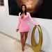 TW867 Women's Long Sleeve Bodycon Mini Skirt Elegant Deep V Sexy Slim Fit European American Style Cross Border Foreign Trade Dress_ecoleips.com