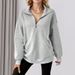 Voya Women's Casual Loose Sports Solid Color Simple Long Sleeved High Neck Pocket Hoodie_ecoleips.com