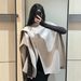 C Brand 25 Autumn Winter New Deconstructed Blend Cape Gray Women's Unique Wool Coat0901491012_ecoleips.com