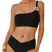 Women's Sexy Solid Color One-Shoulder Low-Rise Bikini Set - Comfortable & Stylish Swimwear For Beach & Pool_ecoleips.com