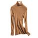 Women's Clothing High Neck Base Layer Sweater Slim Fit Long Sleeve Pullover Solid Color Elegant Autumn Winter Commute Sweater_ecoleips.com