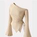 Elegant Asymmetrical Hem Flared Sleeve T-Shirt Style Inspired Women's Top_ecoleips.com
