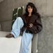 "Designer Cropped PU Leather Jacket For Women - Retro Notch Lapel With Adjustable Belt, Wrinkle-Resistant Faux Leather Coat, Street Style Essential_ecoleips.com