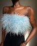 Women's Clothing Fashion Fluffy Multi Color Furry Tube Tops Versatile_ecoleips.com