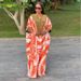 Women's Ethnic Retro Printed Robe Dress with Rhinestones plus Size European American African Style 2025 Cross Border_ecoleips.com