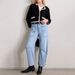 "Vintage-Inspired High Waisted Jeans – Distressed Patch Pocket Workwear Denim For Women (Black/White/Light Blue/Medium Blue, S-XXL)"_ecoleips.com