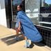Women's Fashion Loose Cape Shirt LD2458 European American Style Button down Batwing Swallowtail Denim Jacket Short Front Long Back_ecoleips.com