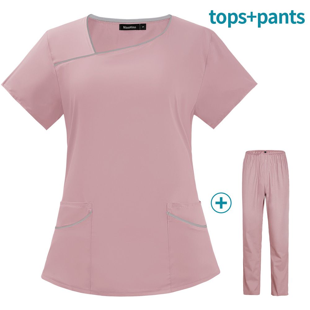 Women's Beauty Salon Beautician Dental Oral Isolation Clothing Protective Clothing Short-sleeved Trousers Elastic Quick-drying Work Clothes_ecoleips.com