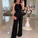 Women's Clothing Summer New Sexy One Shoulder Sleeveless Lace Up Jumpsuit_ecoleips.com