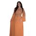 Modest Abaya Dress"Elegant Rhinestone Chiffon Dress – Modest Muslim Women’s Long Dress With Flowing Silhouette & Glamorous Details"_ecoleips.com
