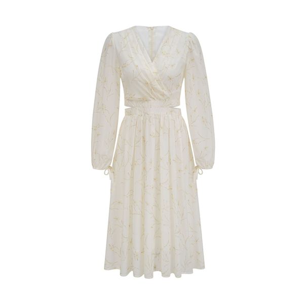 Women's Clothing Dress Fairy Air Long Women's Summer Sweet Floral Long Skirt Waist Medium Long A Line Skirt_ecoleips.com