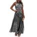 Women’s Clothing Spring And Summer New Retro National Style Halter Top Wide Leg Pants Set_ecoleips.com