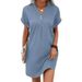 Cross-border European And American Women's Clothing 2025 New V-neck Solid Color Pullover Comfortable Casual_ecoleips.com