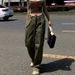 Women's Clothing Street Casual Loose Slim Straps Multi Pocket Trendy Straight_ecoleips.com