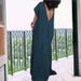 Plus Size Women's Denim Sleeveless Backless Long Dress_ecoleips.com