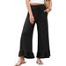 Women's Clothing Solid Color Casual Pants High Waist Waist Pleated Hem Loose Women_ecoleips.com