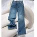 Women's Clothing High Waist Wide Leg Narrow Version Retro Straight Loose Floor Length Jeans For Women Summer_ecoleips.com