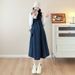 Autumn New Korean Fashion Woolen 2-Piece Maternity Dress_ecoleips.com