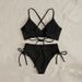 Women's Clothing Sexy Swimsuit Solid Color V Neck Bikini High Waist Strap Split Multi Color Swimsuit_ecoleips.com