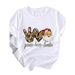 Women's Tops: Merry Christmas, Christmas Tree, Santa Claus, Trendy White Cute Cartoon T-Shirts For Women_ecoleips.com