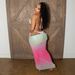 Women's Clothing Gradient Color Mesh Slimming Sexy Bikini Three Piece Swimsuit_ecoleips.com