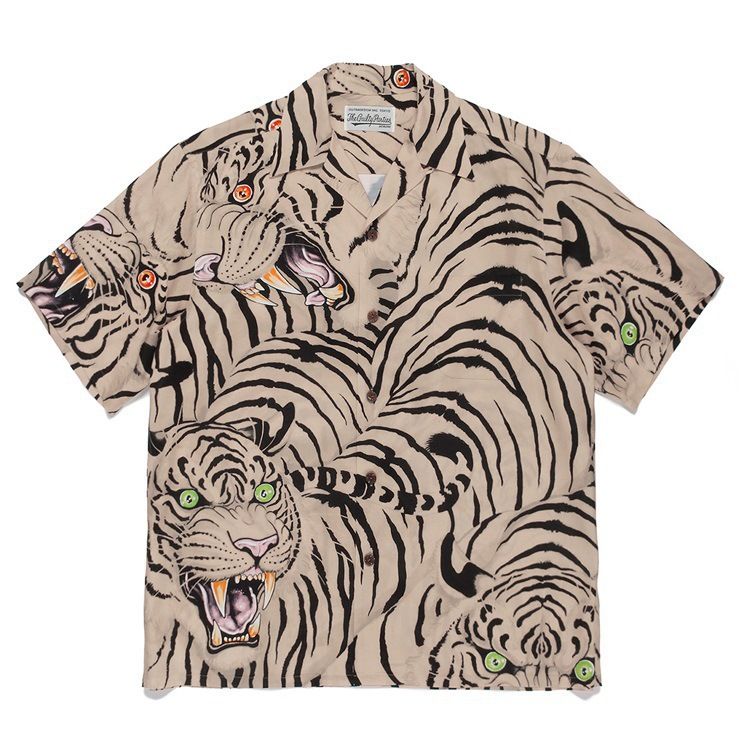 2025 Cross Border Cloud Tiger Stripe Short Sleeve Shirt, Fashionable 3D Printed Casual Short Sleeve Hawaiian Shirt For Men And Women_ecoleips.com