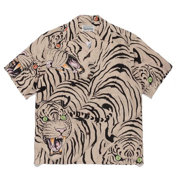 2025 Cross Border Cloud Tiger Stripe Short Sleeve Shirt, Fashionable 3D Printed Casual Short Sleeve Hawaiian Shirt For Men And Women_ecoleips.com